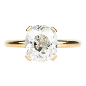 Bell & Bird Four Prong Old Mine Cut Diamond Solitaire Ring