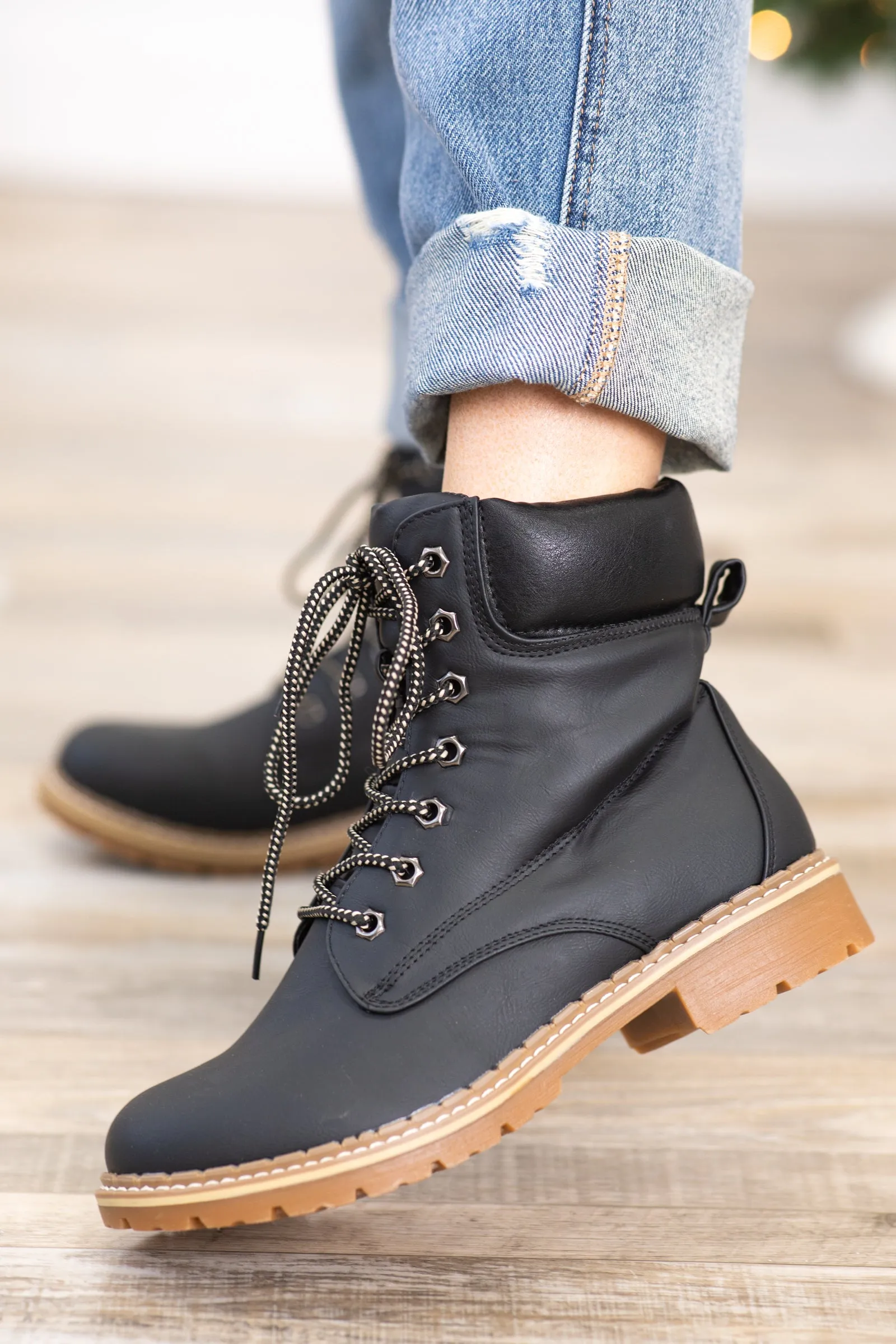 Black Lace Up Boots