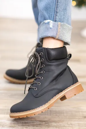 Black Lace Up Boots