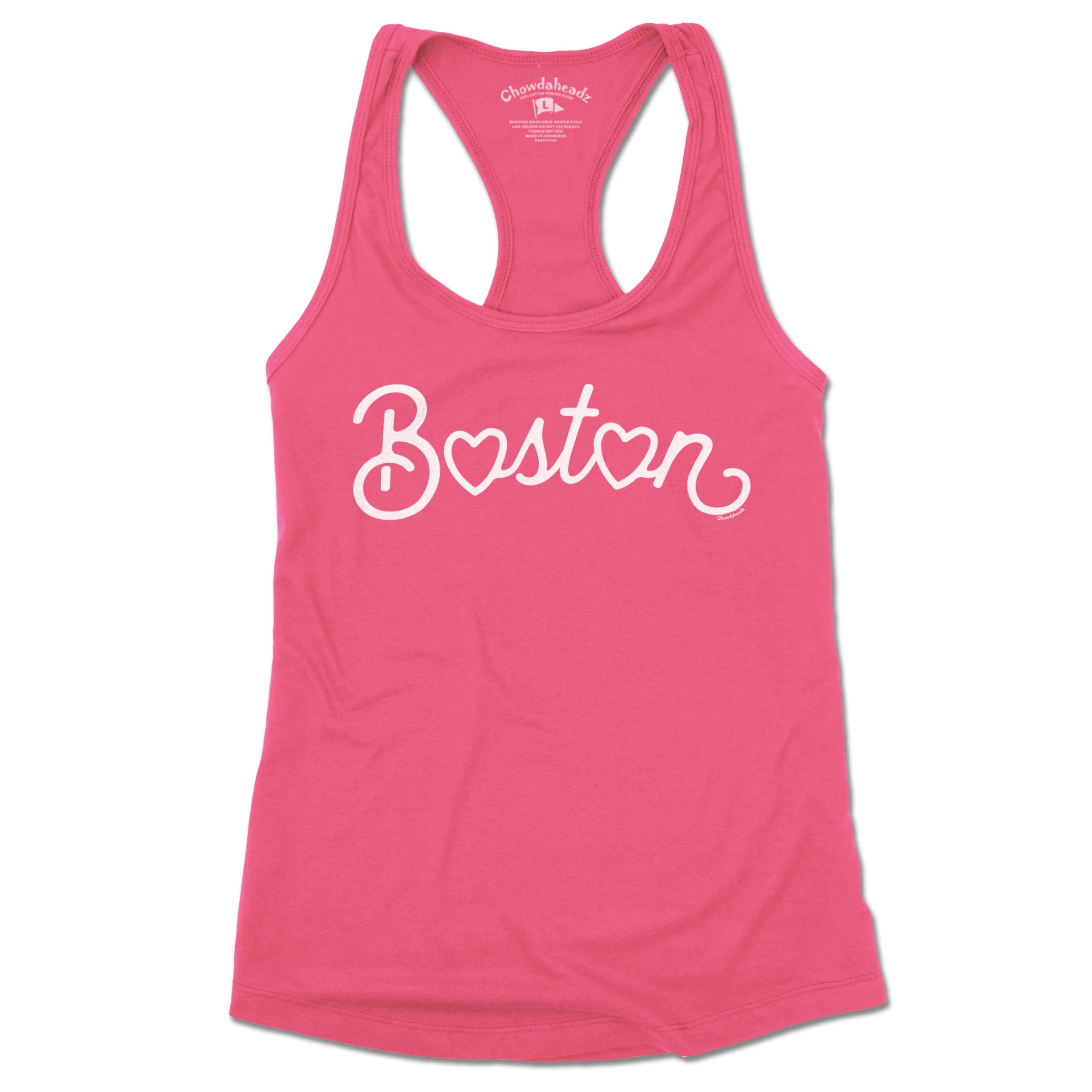 Boston Heart Script Ladies Tank Top (13 Colors)