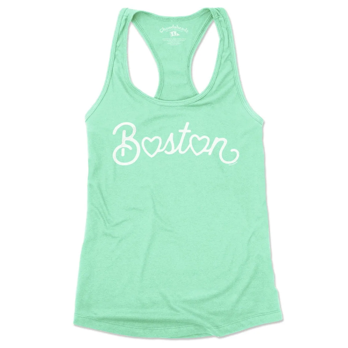 Boston Heart Script Ladies Tank Top (13 Colors)