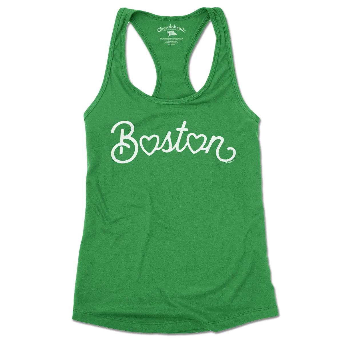 Boston Heart Script Ladies Tank Top (13 Colors)