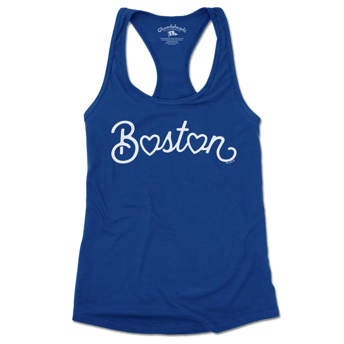 Boston Heart Script Ladies Tank Top (13 Colors)