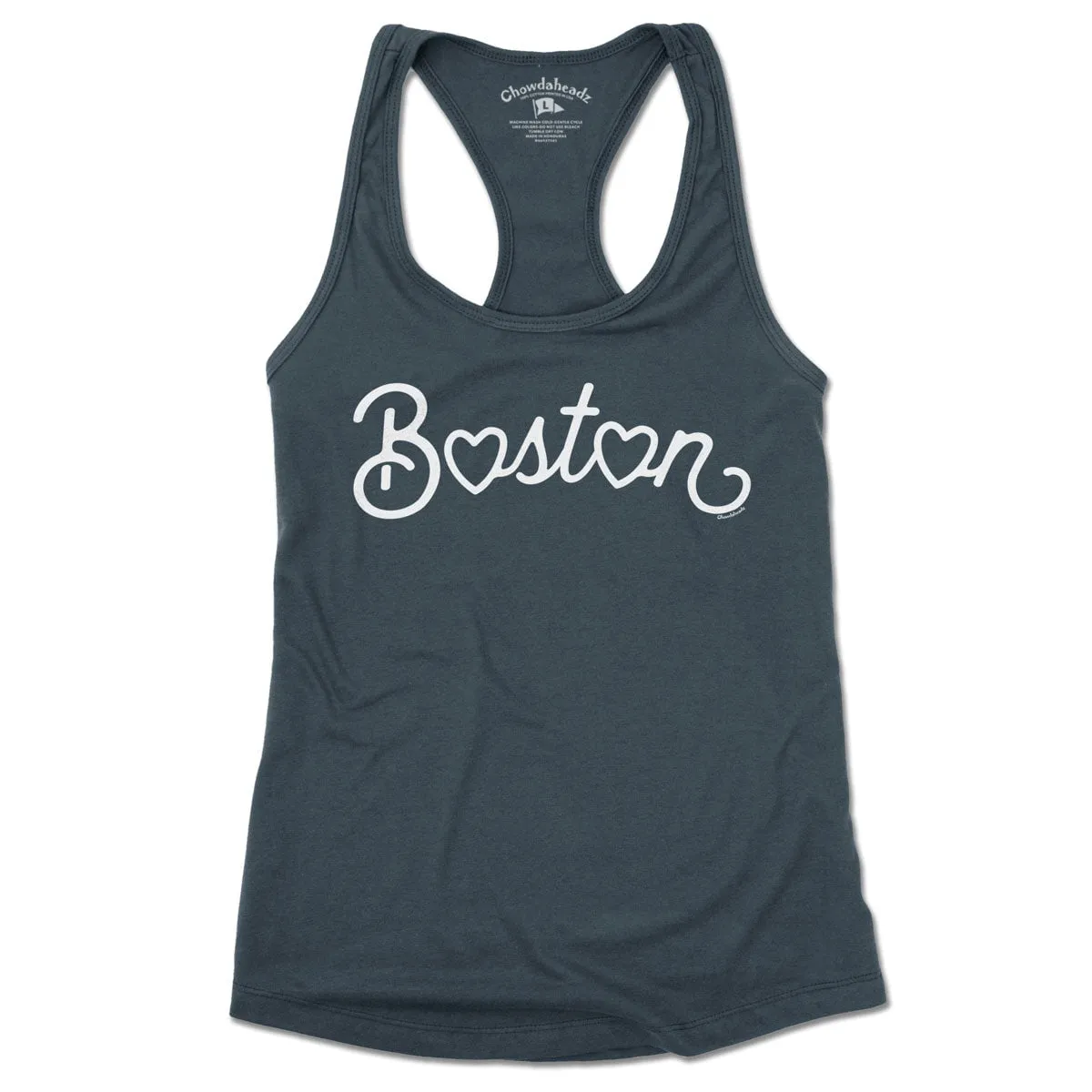 Boston Heart Script Ladies Tank Top (13 Colors)