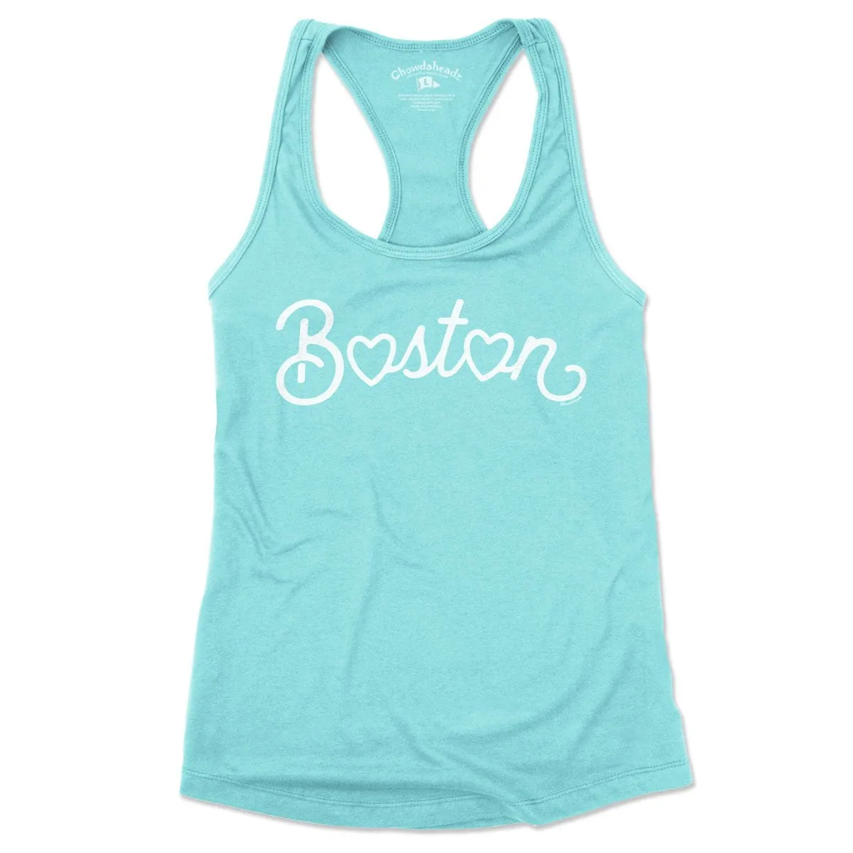 Boston Heart Script Ladies Tank Top (13 Colors)