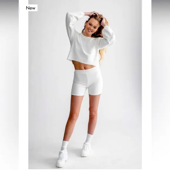 Brand new cozy stretchy ivory shorts. Never been worn before. Size XS