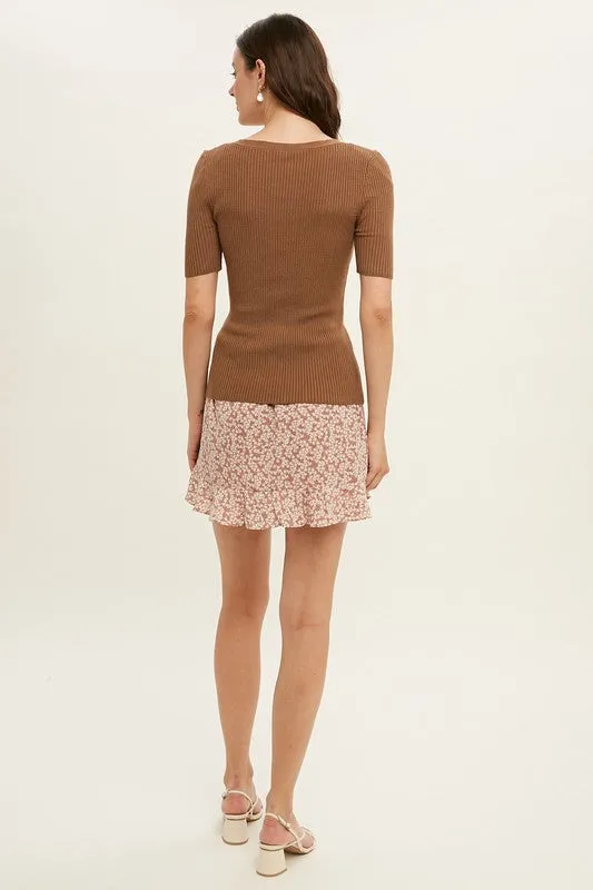 Brenda Ribbed Sweater Top