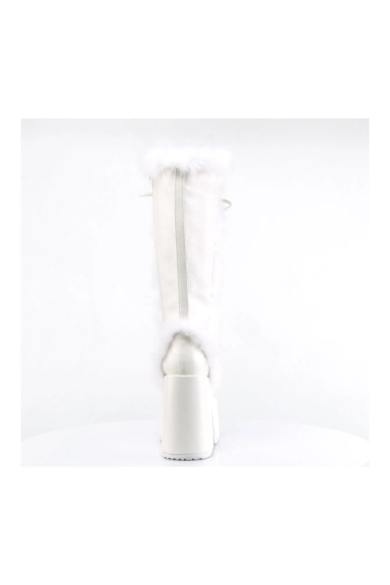 CAMEL-311 White Vegan Leather Knee Boot