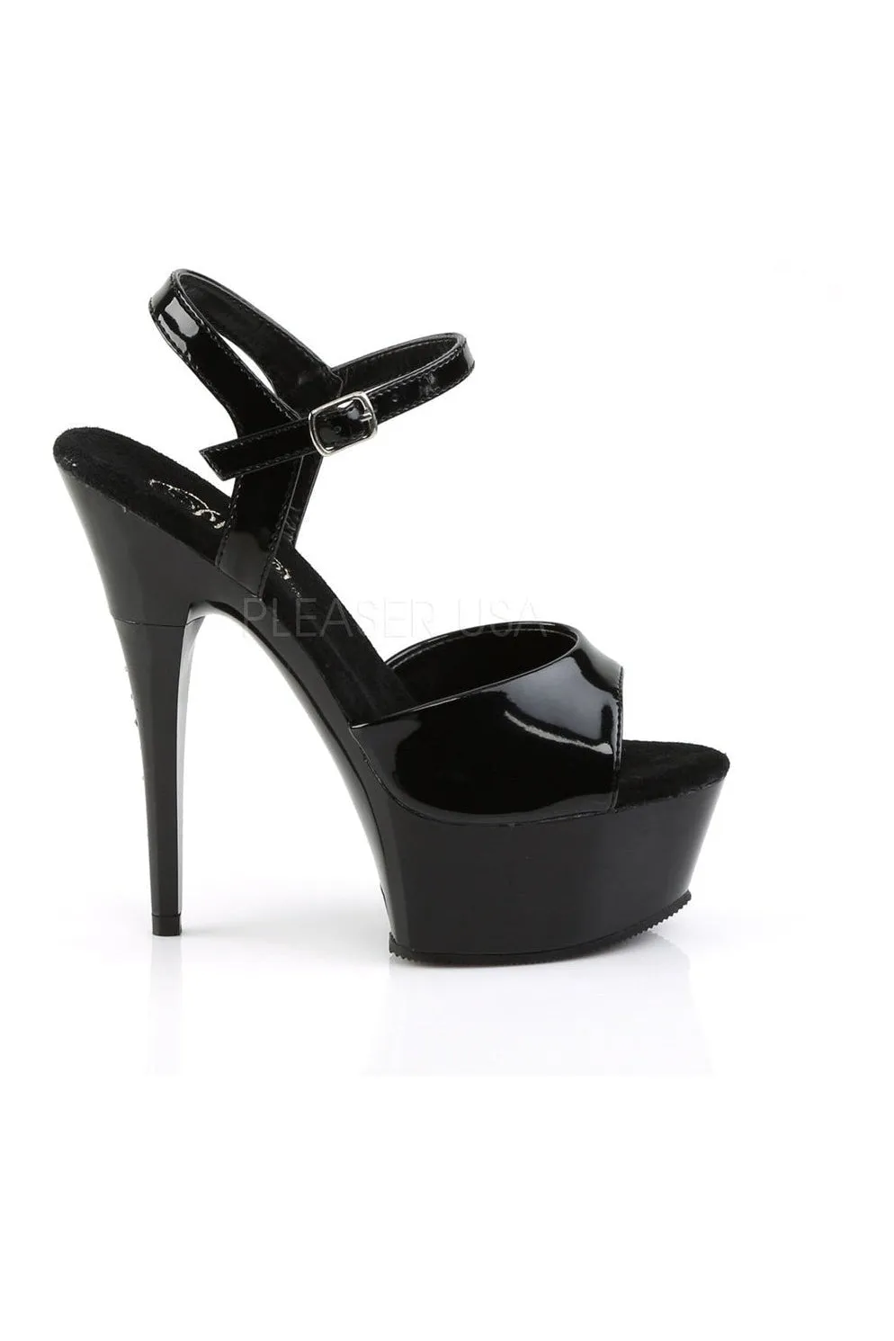 CAPTIVA-609 Platform Sandal  | Black Patent