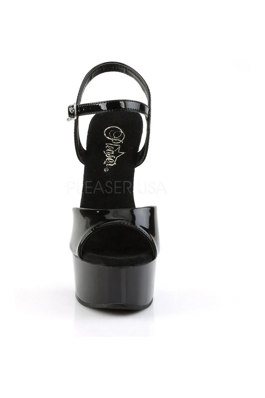 CAPTIVA-609 Platform Sandal  | Black Patent