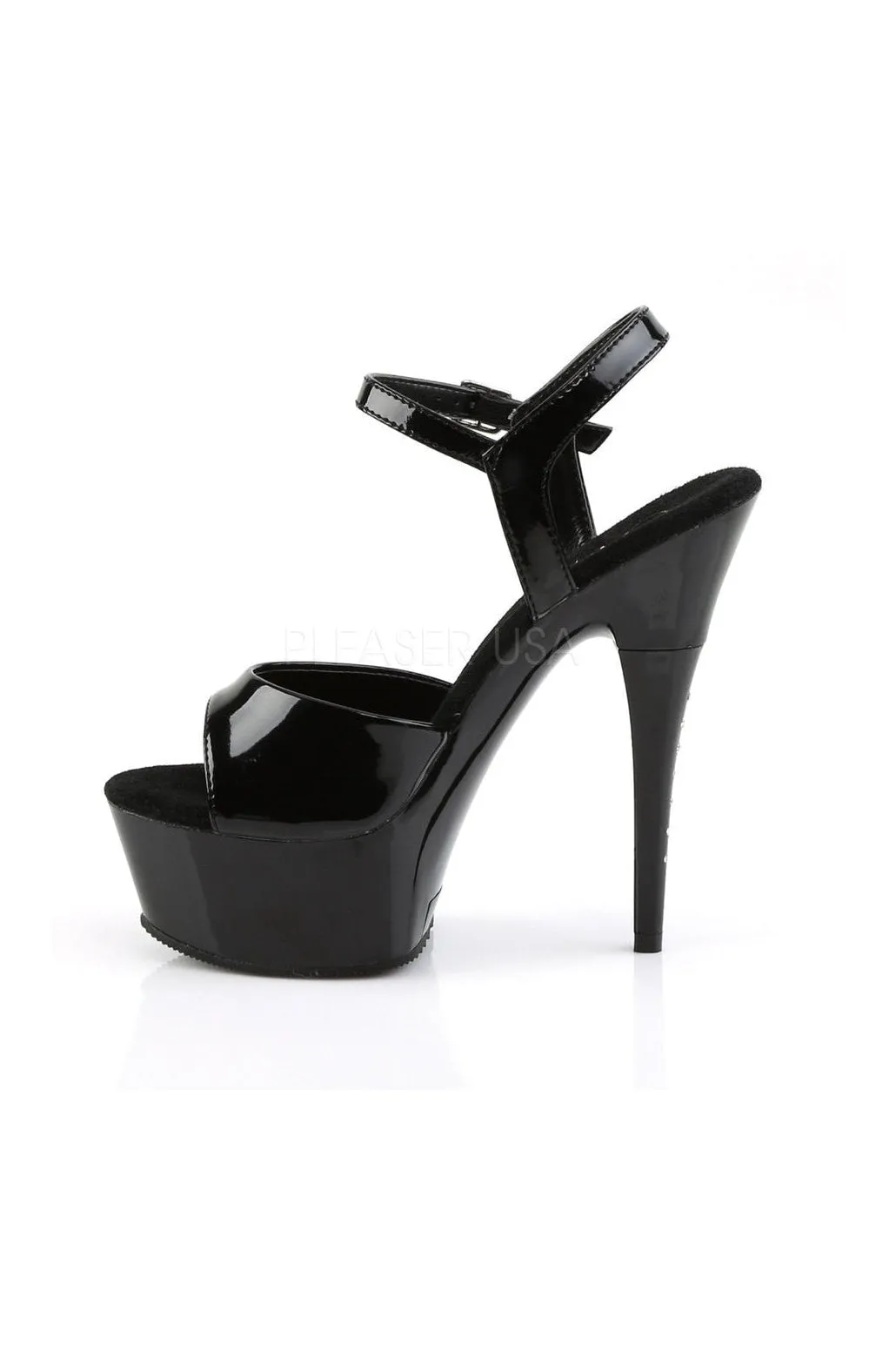 CAPTIVA-609 Platform Sandal  | Black Patent