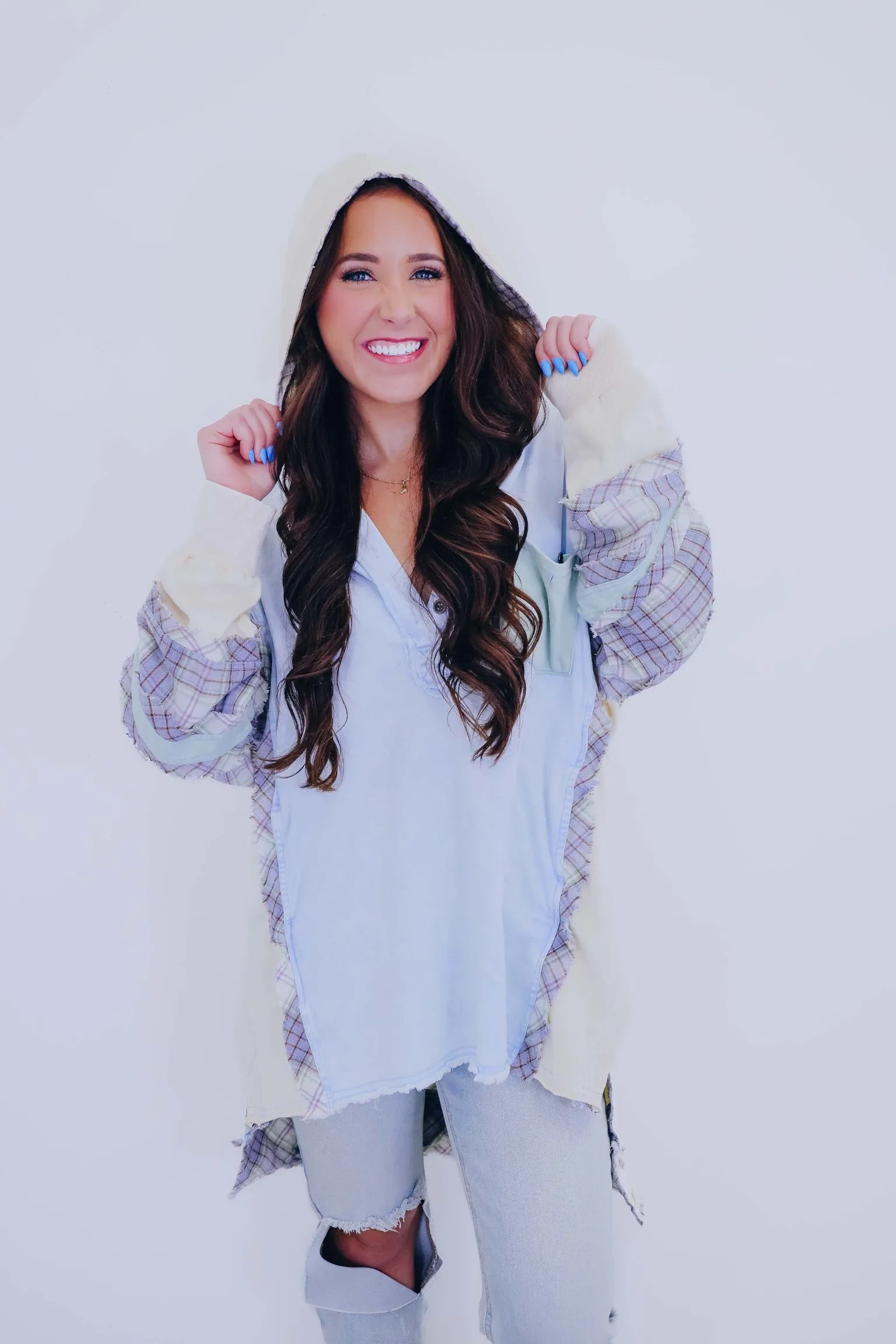 ***Carly Colorblock Washed Hoodie - 2 Colors SAMPLE