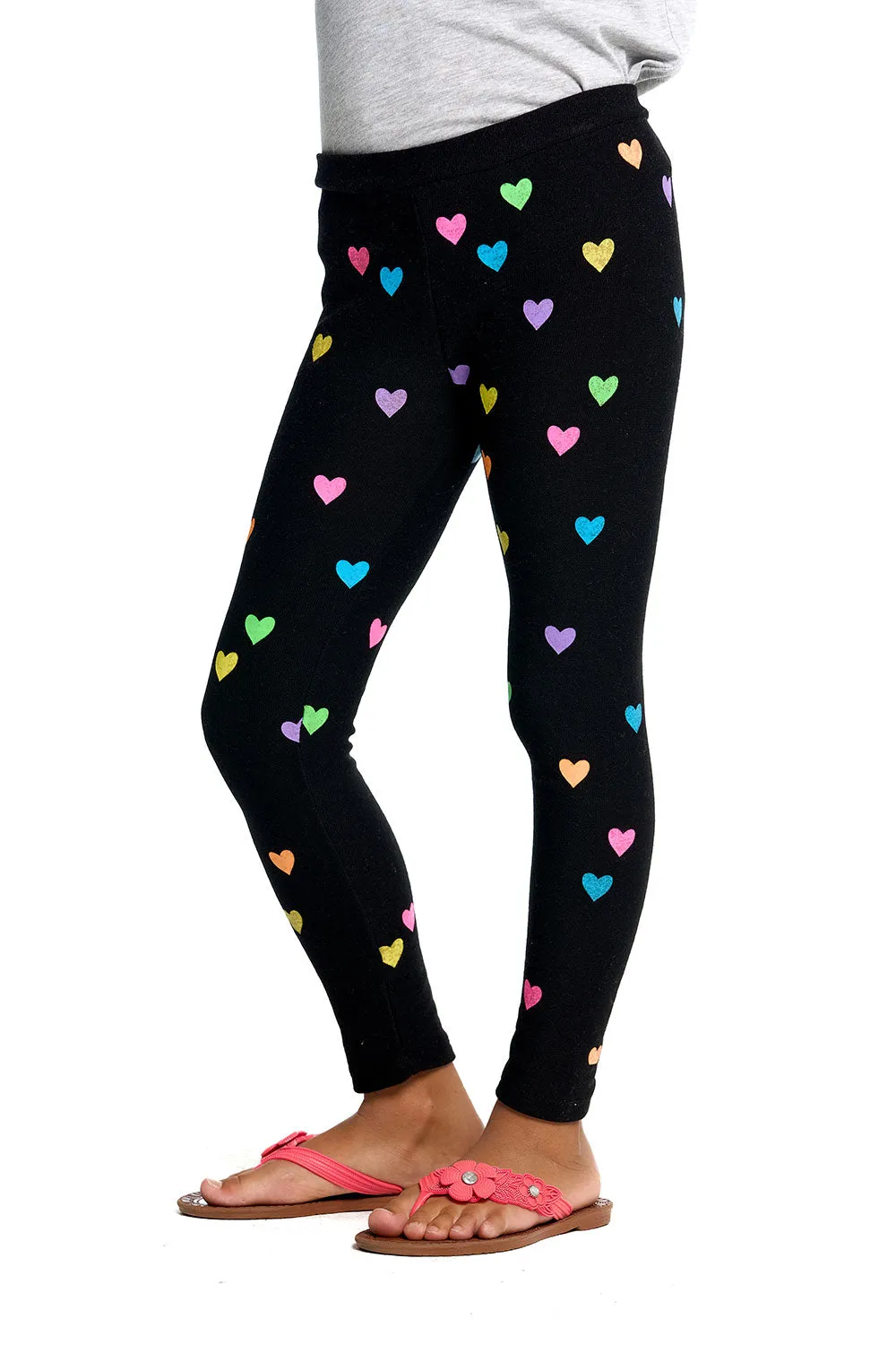 Chaser Rainbow Heart Black Leggings