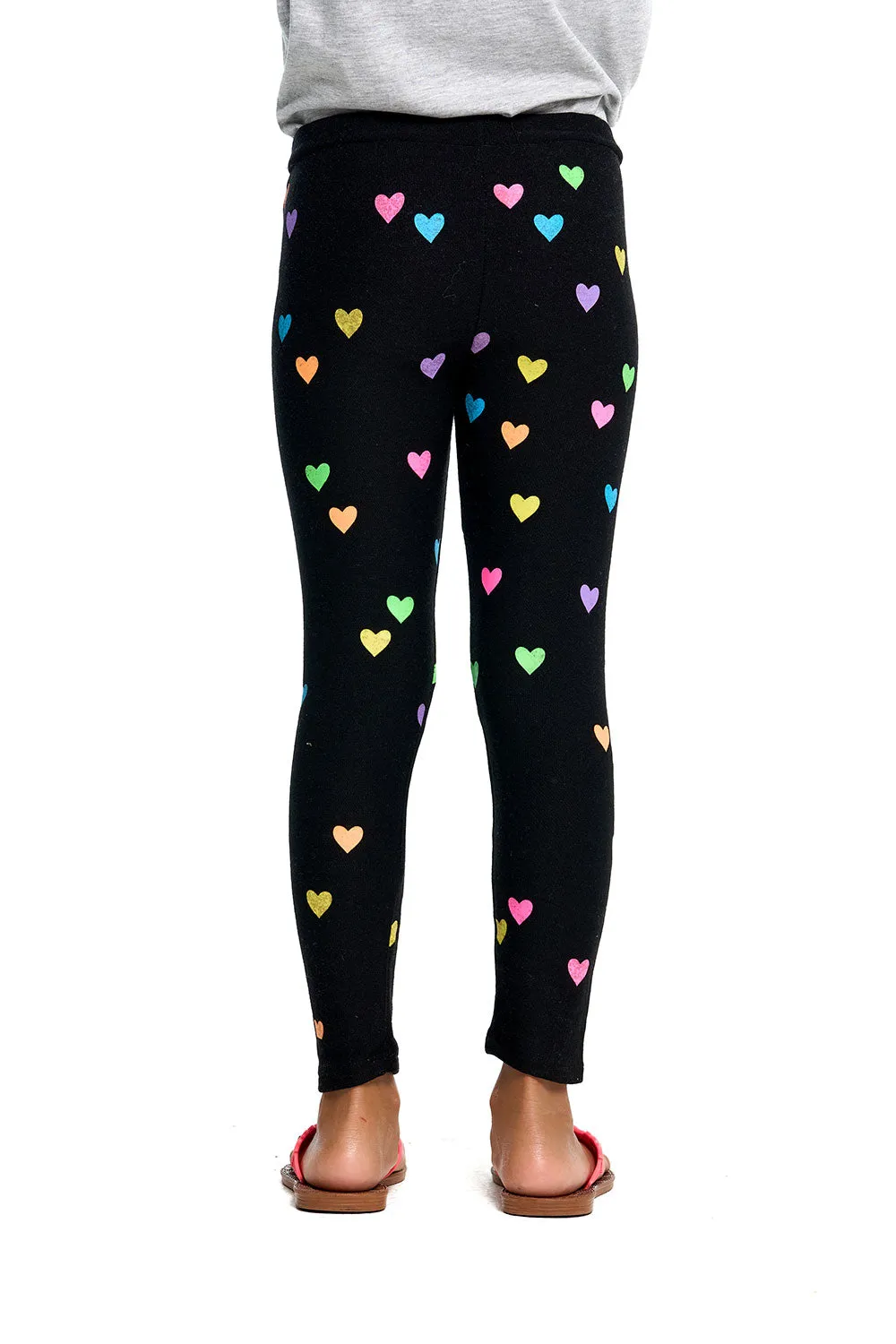Chaser Rainbow Heart Black Leggings