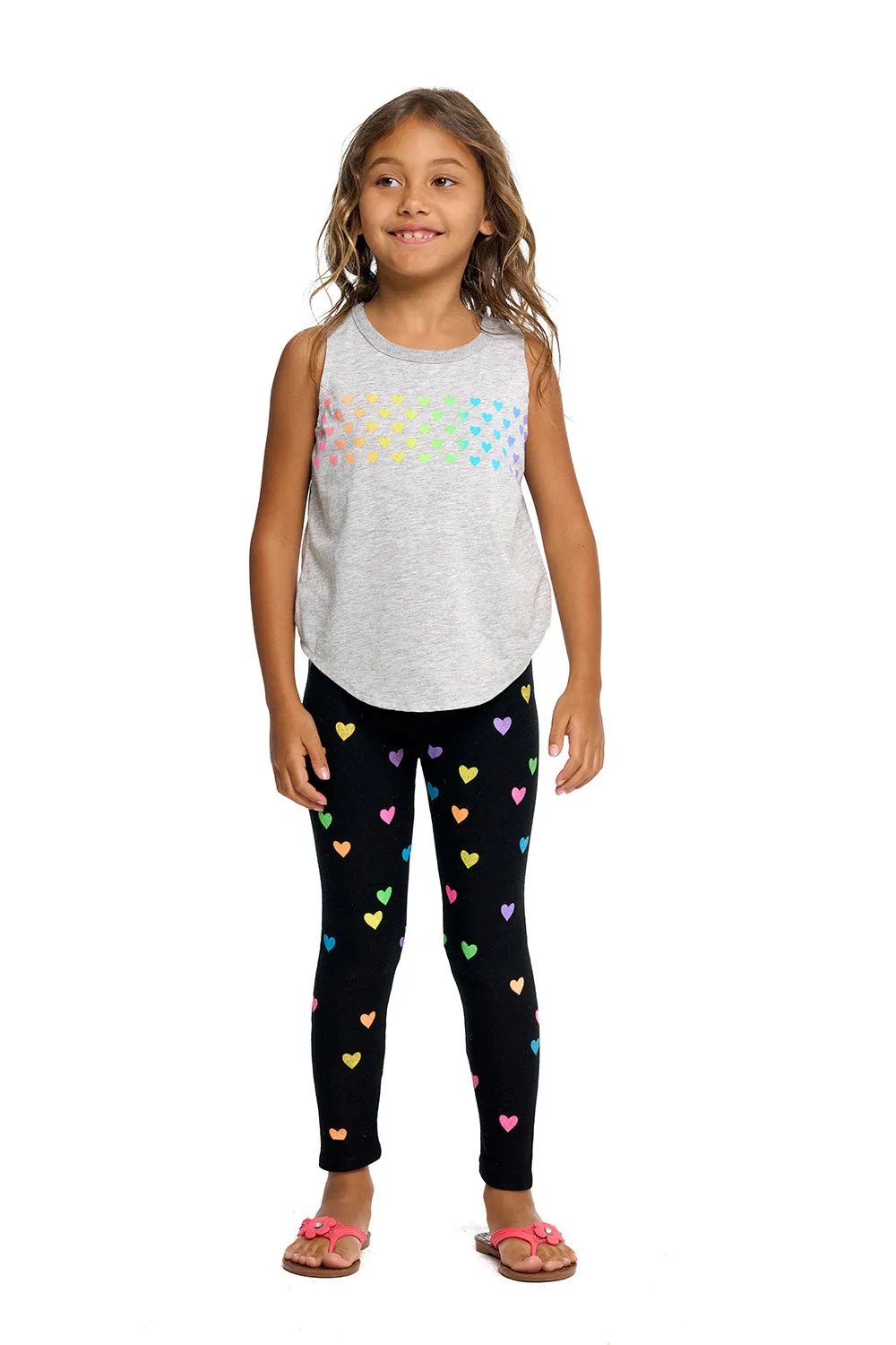 Chaser Rainbow Heart Black Leggings