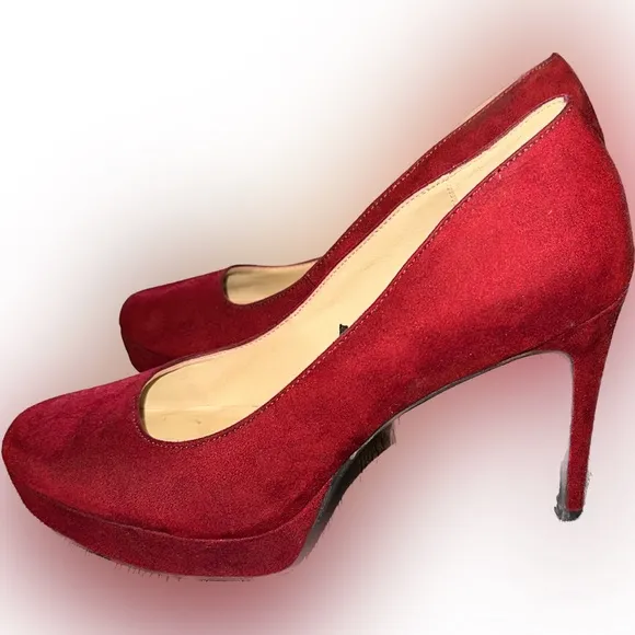 Chinese Laundry Red Suede Platform Pumps size 10