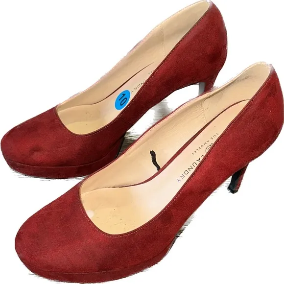 Chinese Laundry Red Suede Platform Pumps size 10