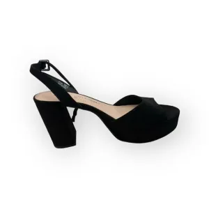 Chinese Laundry Womens Theresa Micro Suede Platform Sandal Black Size 7
