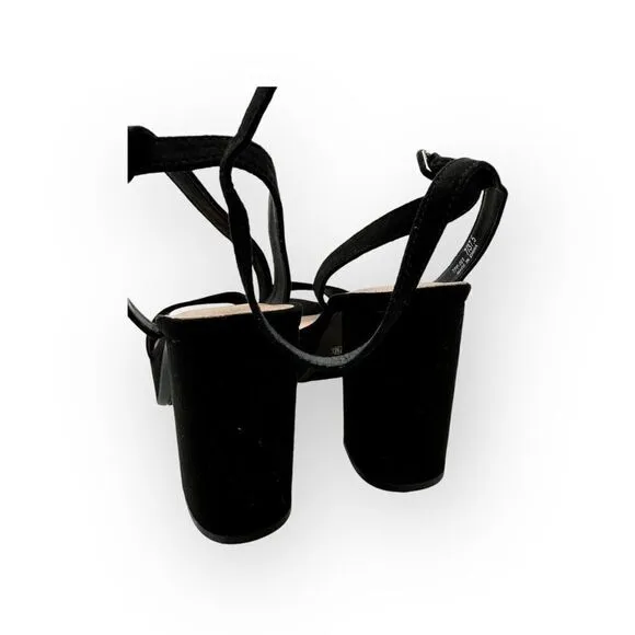 Chinese Laundry Womens Theresa Micro Suede Platform Sandal Black Size 7