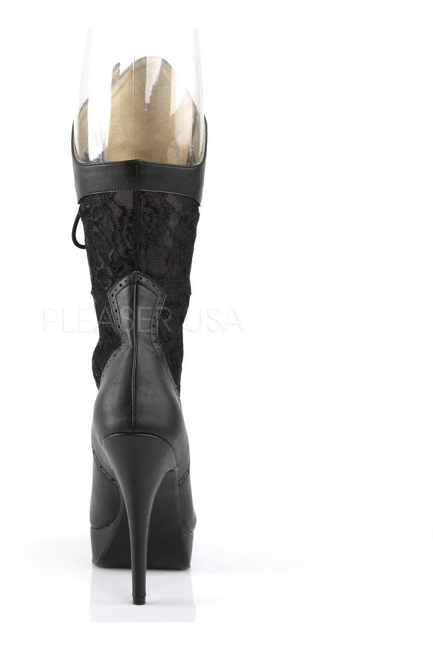 CHLOE-115 Knee Boot  | Black Faux Leather
