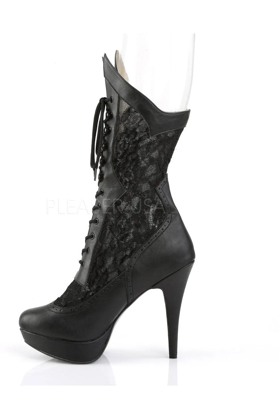 CHLOE-115 Knee Boot  | Black Faux Leather