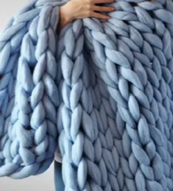 Chunky Handmade Crocheted Knit Throw Blanket