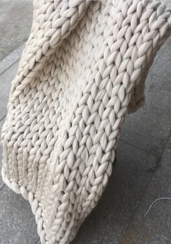 Chunky Handmade Crocheted Knit Throw Blanket