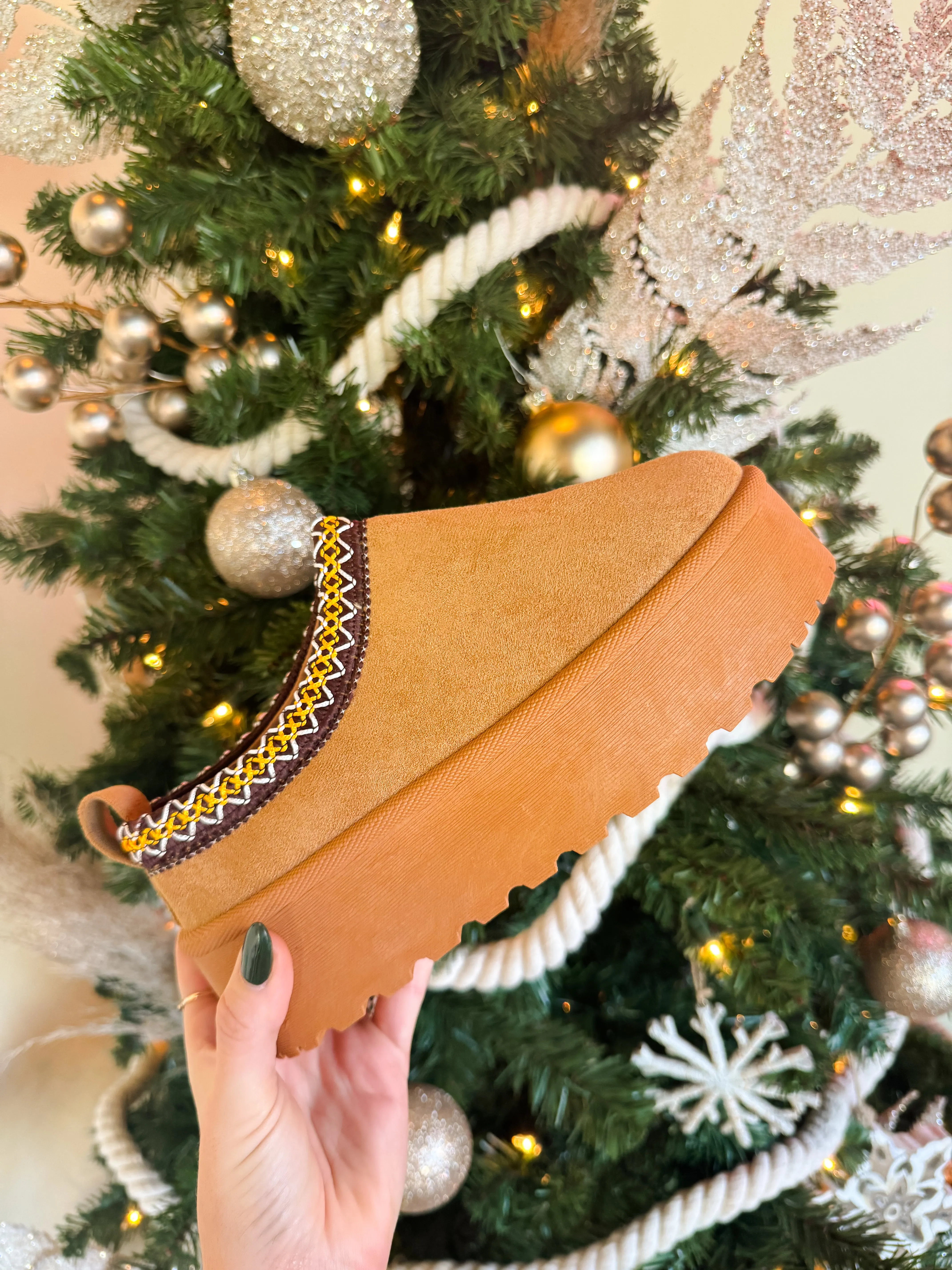 CLOUD NINE PLATFORM SLIPPERS-CAMEL