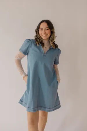 Collared Denim Shift Dress