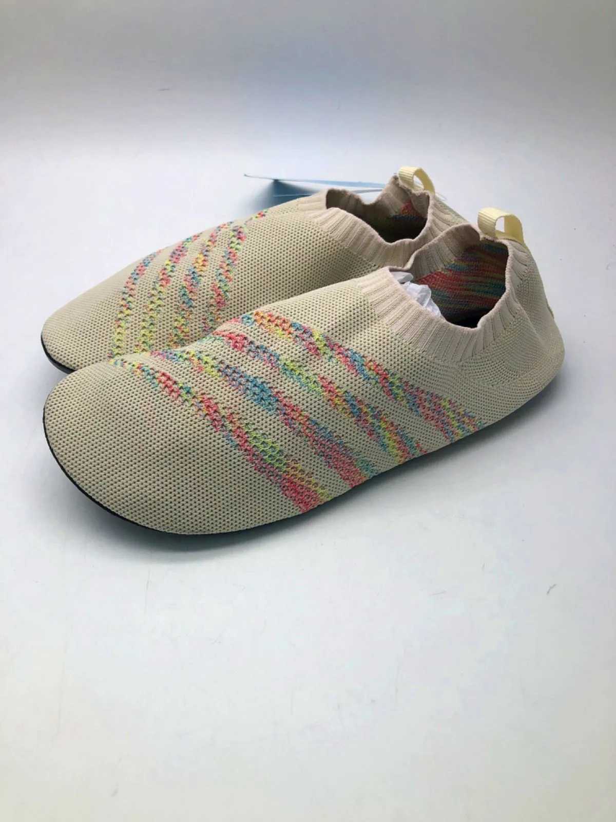 Cream & pastel Knit Yoga Slippers / Aqua Watersport trainers UK 6.5/7.5