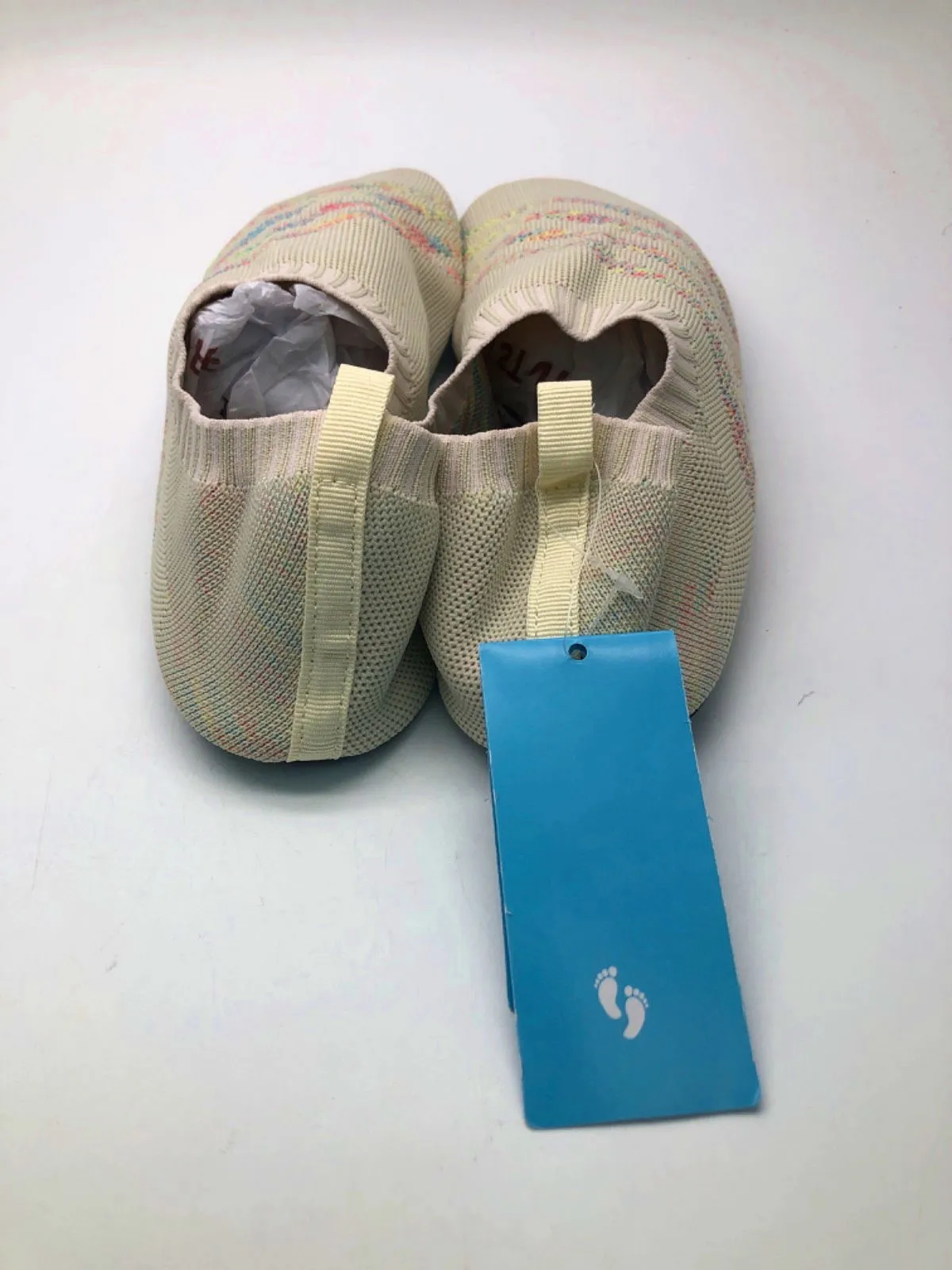 Cream & pastel Knit Yoga Slippers / Aqua Watersport trainers UK 6.5/7.5