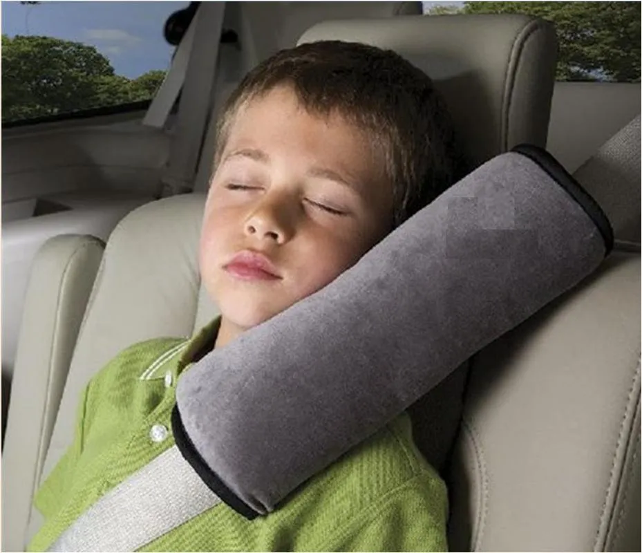 Cushioned Seat Belt Cover - Set of 2 - Blue, Grey, Pink or Tan