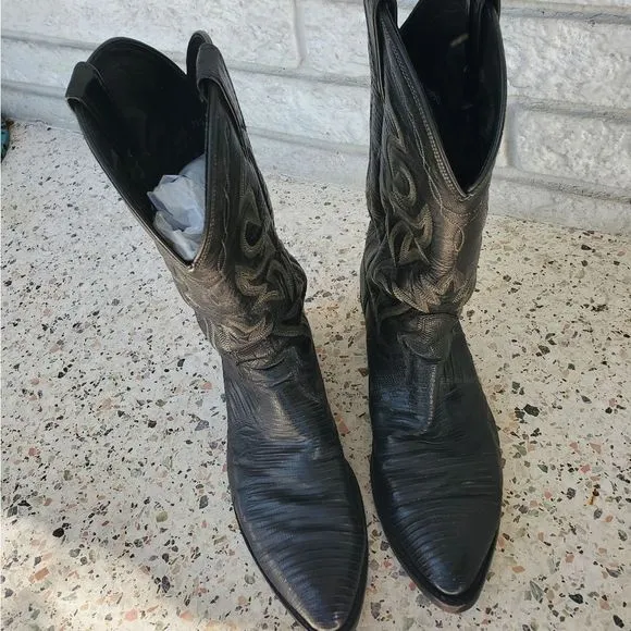 Dan Post black cowboy boots men's 10