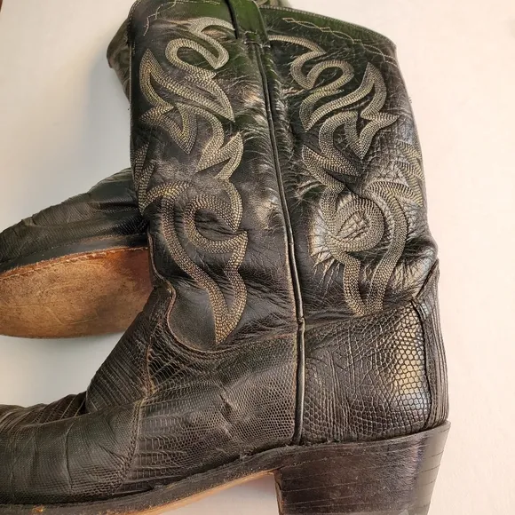 Dan Post black cowboy boots men's 10