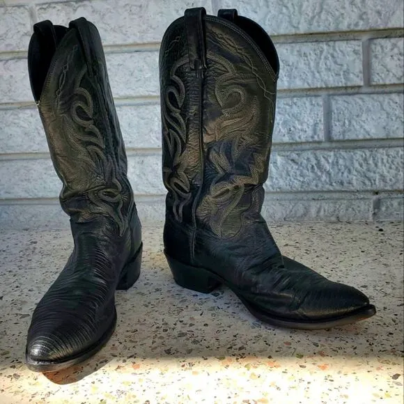 Dan Post black cowboy boots men's 10