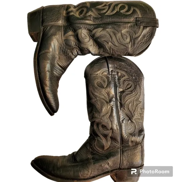 Dan Post black cowboy boots men's 10