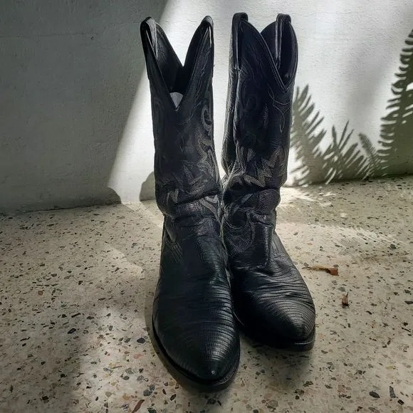 Dan Post black cowboy boots men's 10