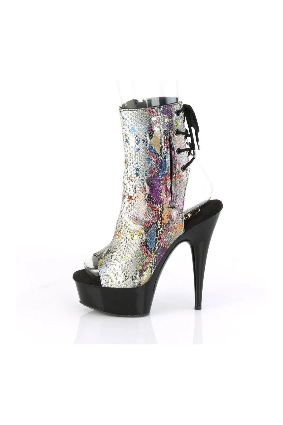 DELIGHT-1018SP Exotic Ankle Boot | Animal Faux Leather