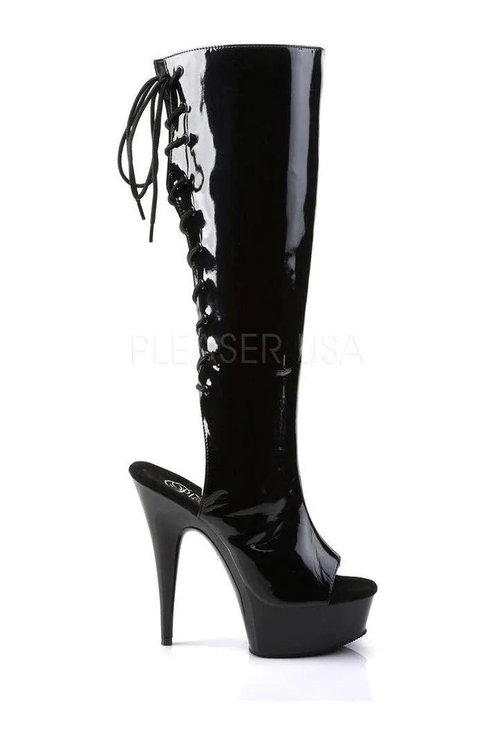 DELIGHT-2018 Platform Boot  | Black Patent