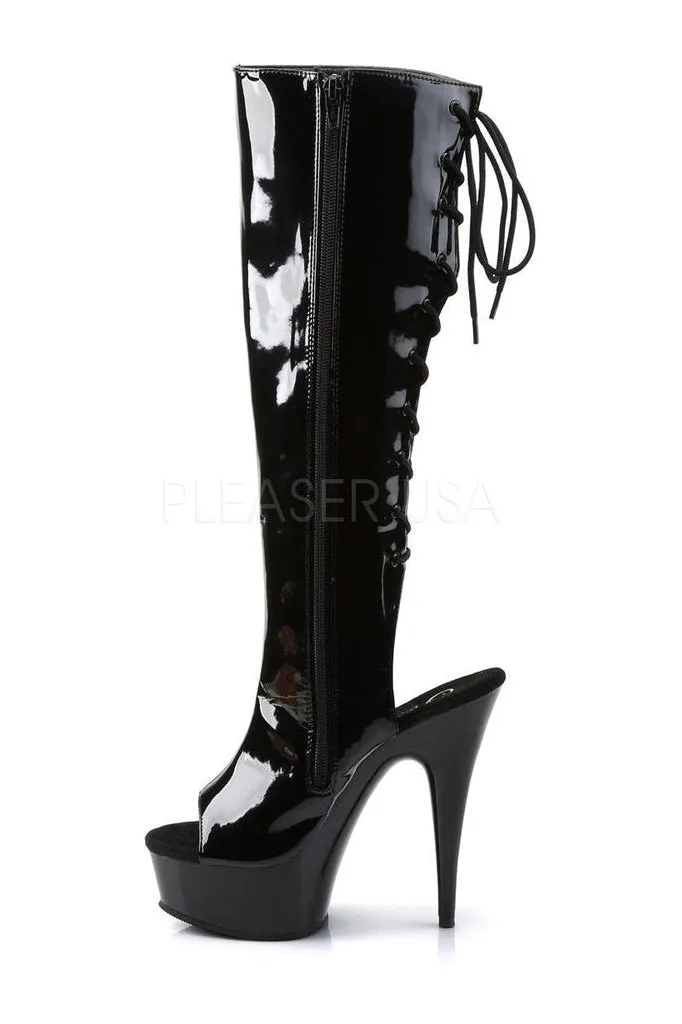 DELIGHT-2018 Platform Boot  | Black Patent