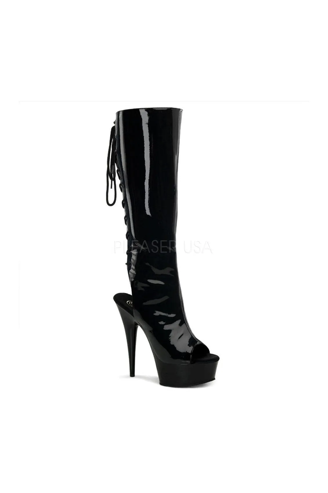 DELIGHT-2018 Platform Boot  | Black Patent