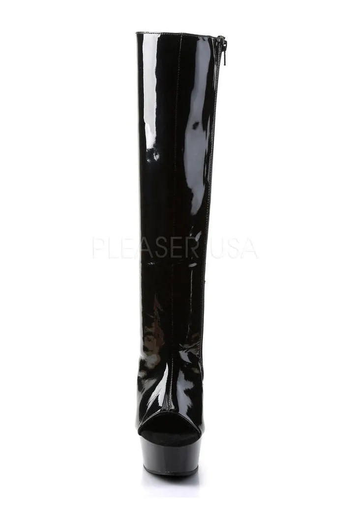 DELIGHT-2018 Platform Boot  | Black Patent