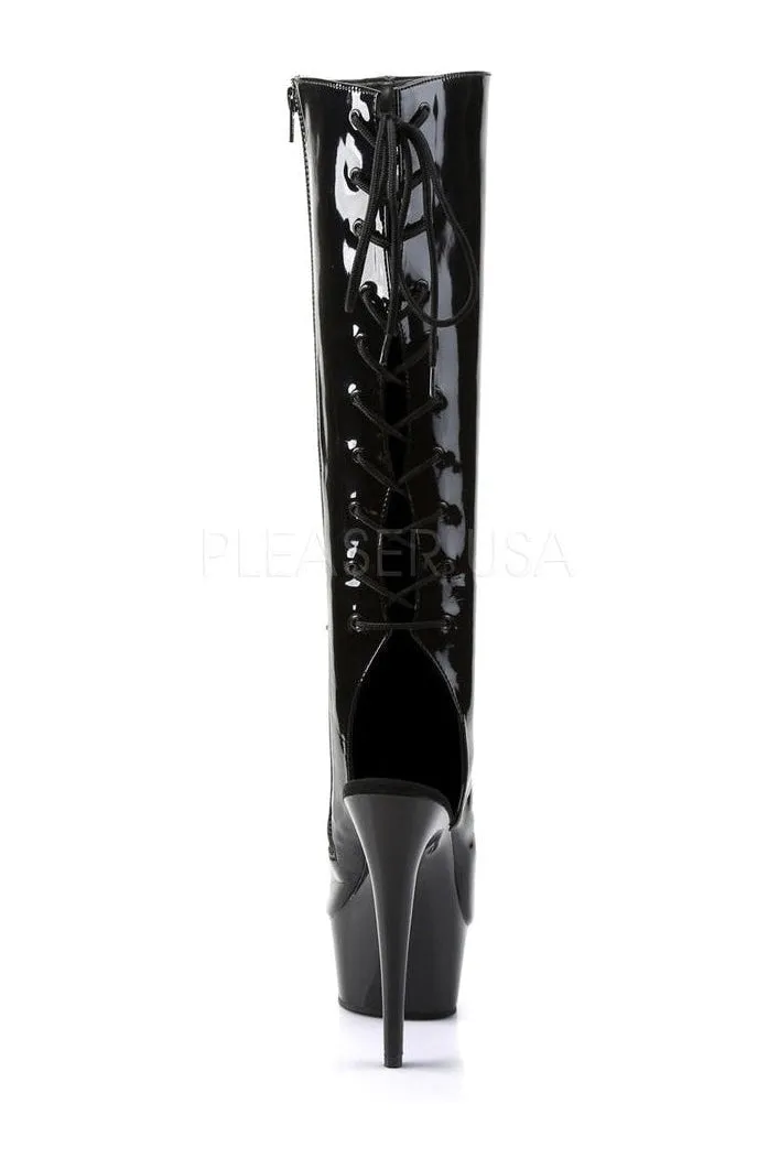 DELIGHT-2018 Platform Boot  | Black Patent