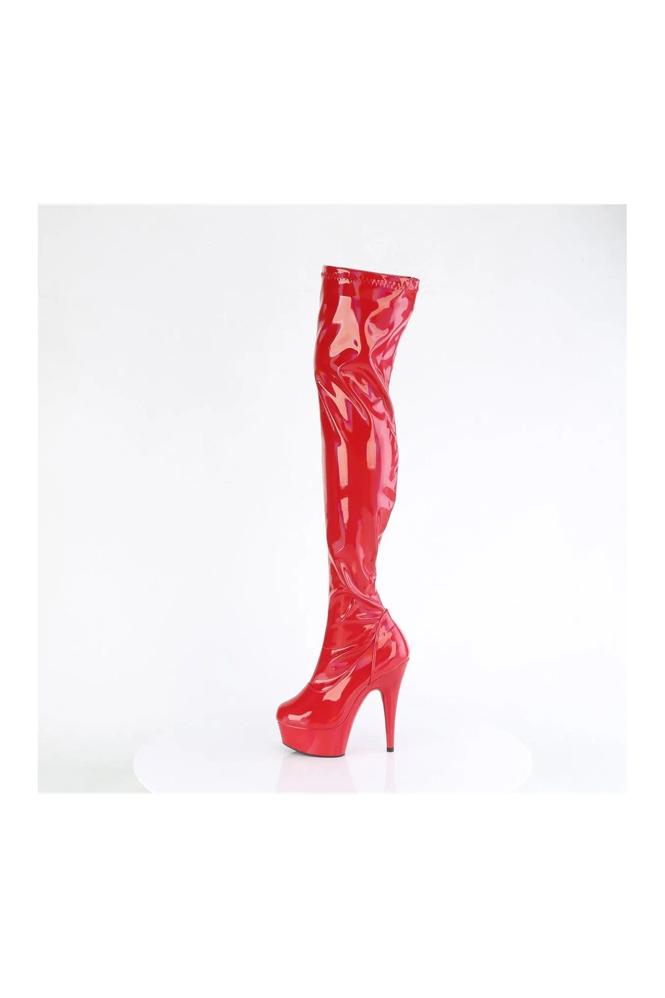 DELIGHT-3000HWR Red Patent Thigh Boot