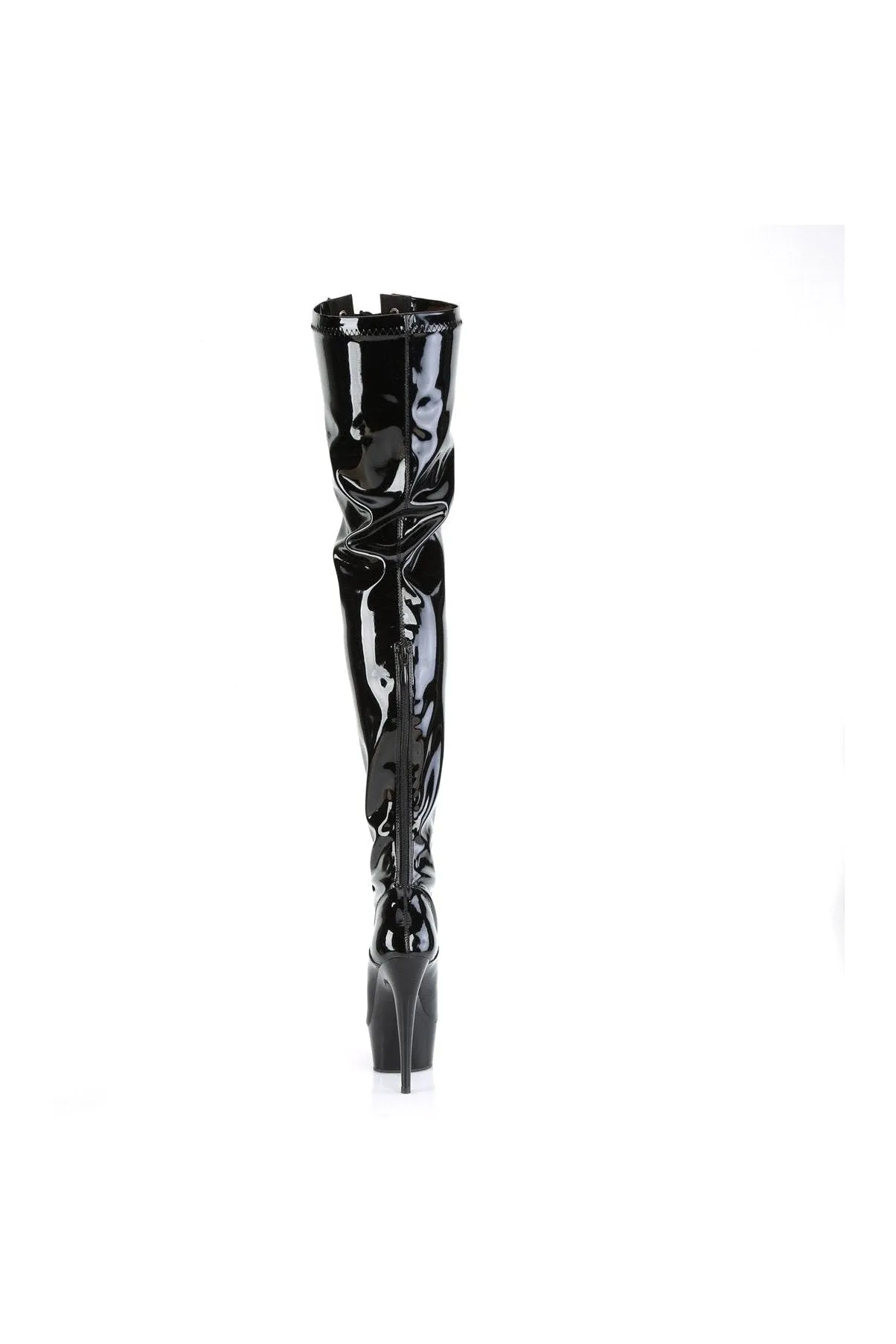 DELIGHT-3027 Thigh Boot | Black Patent