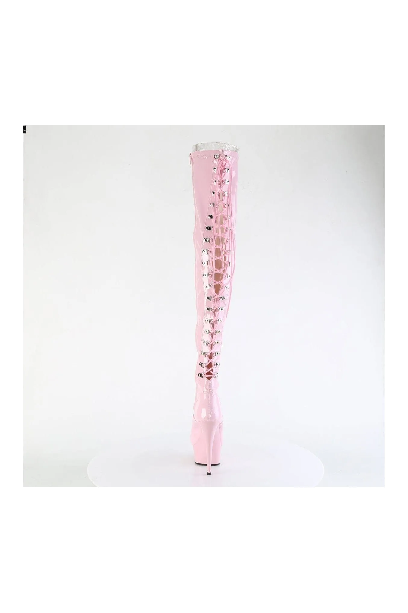 DELIGHT-3063 Pink Patent Thigh Boot