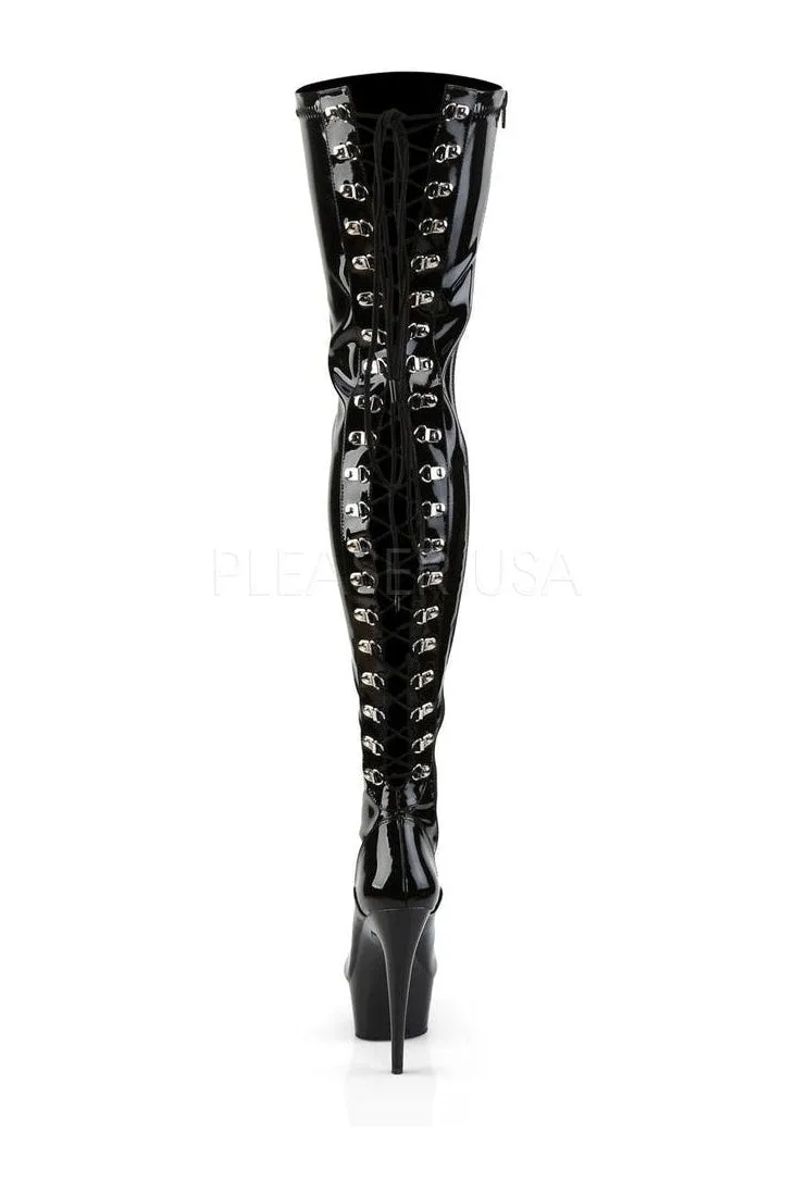 DELIGHT-3063 Platform Boot  | Black Patent