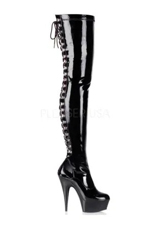 DELIGHT-3063 Platform Boot  | Black Patent