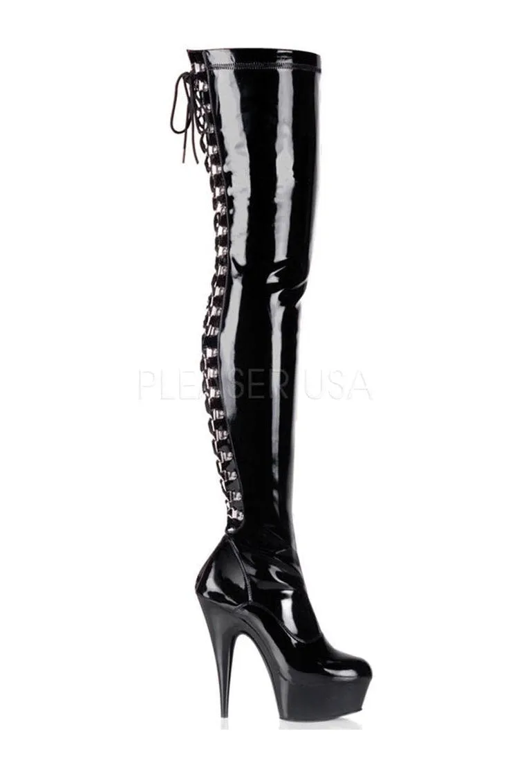 DELIGHT-3063 Platform Boot  | Black Patent