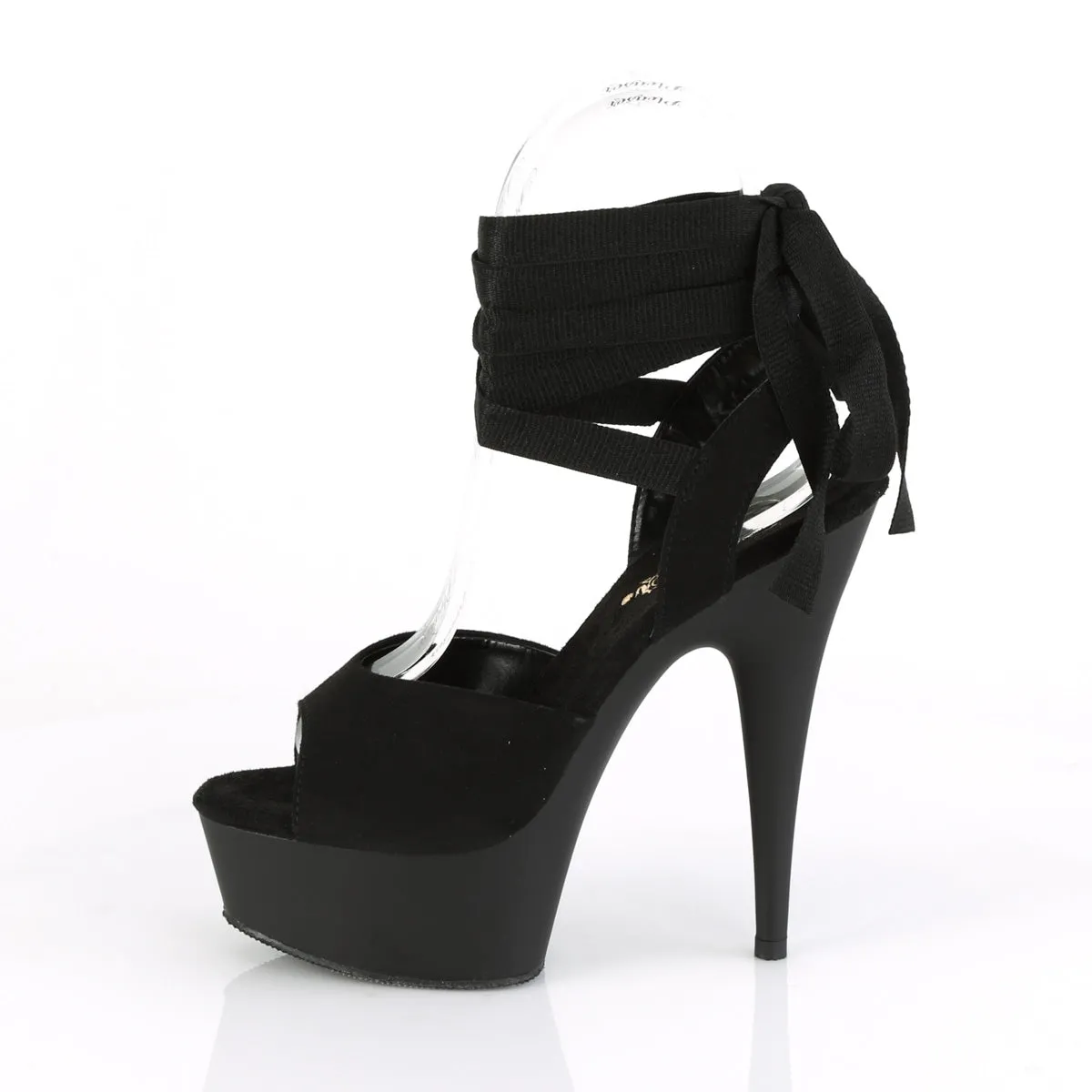 DELIGHT-634  Black Faux Suede/Black Matte